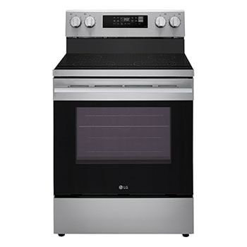 Front view of 30" Elec. 6.3 cu ft. Range | ProBake® Convection, EasyClean® & Smart, Stainless, Freestanding LREN6321VE